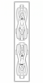 Juego de alicates para anillos de retención Teng Tools PRO 40-100 mm TTX4 4 piezas — TTX474-9E