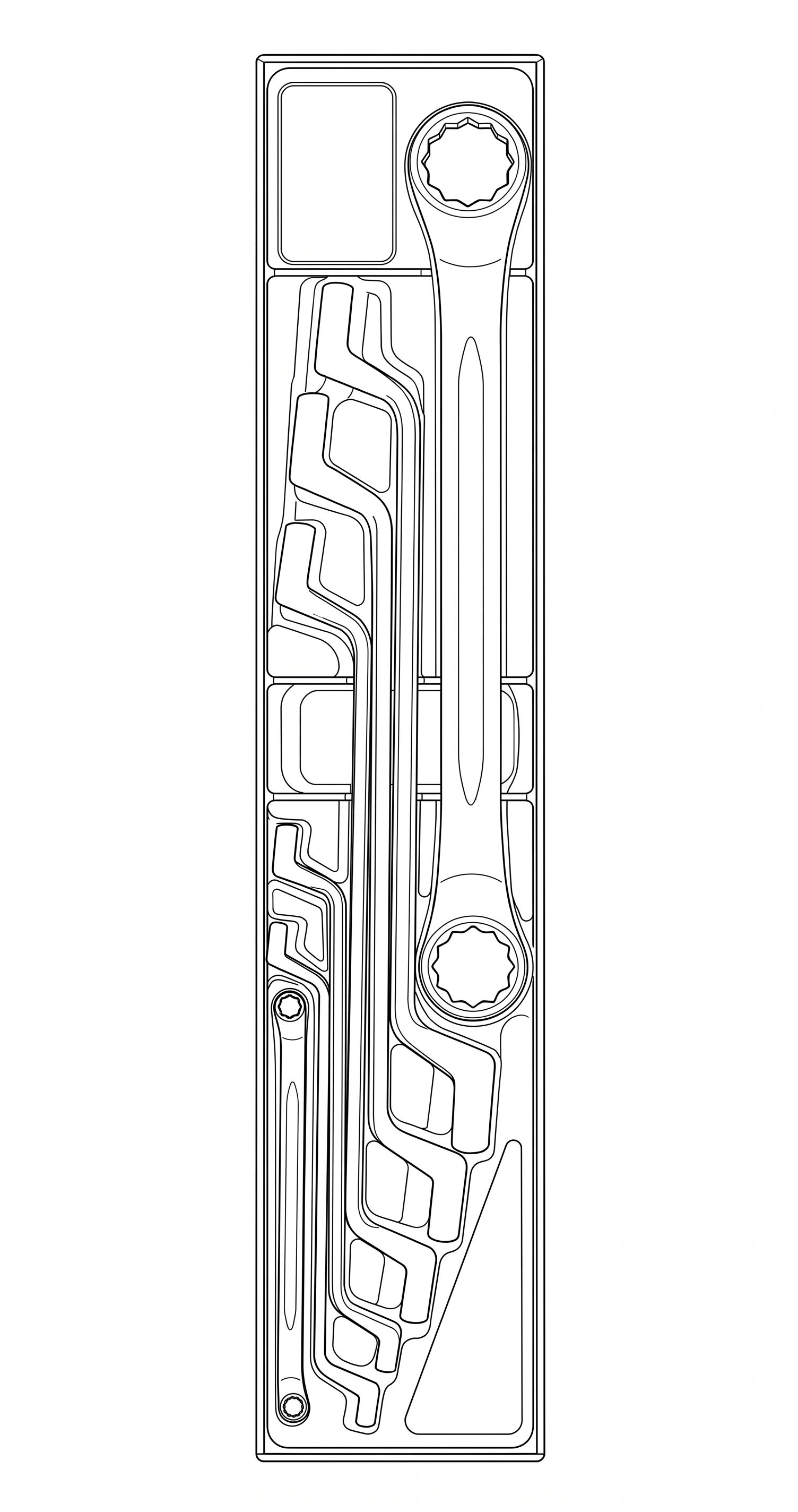 Double Ring Spanner Set AF TTX4 7 Pieces