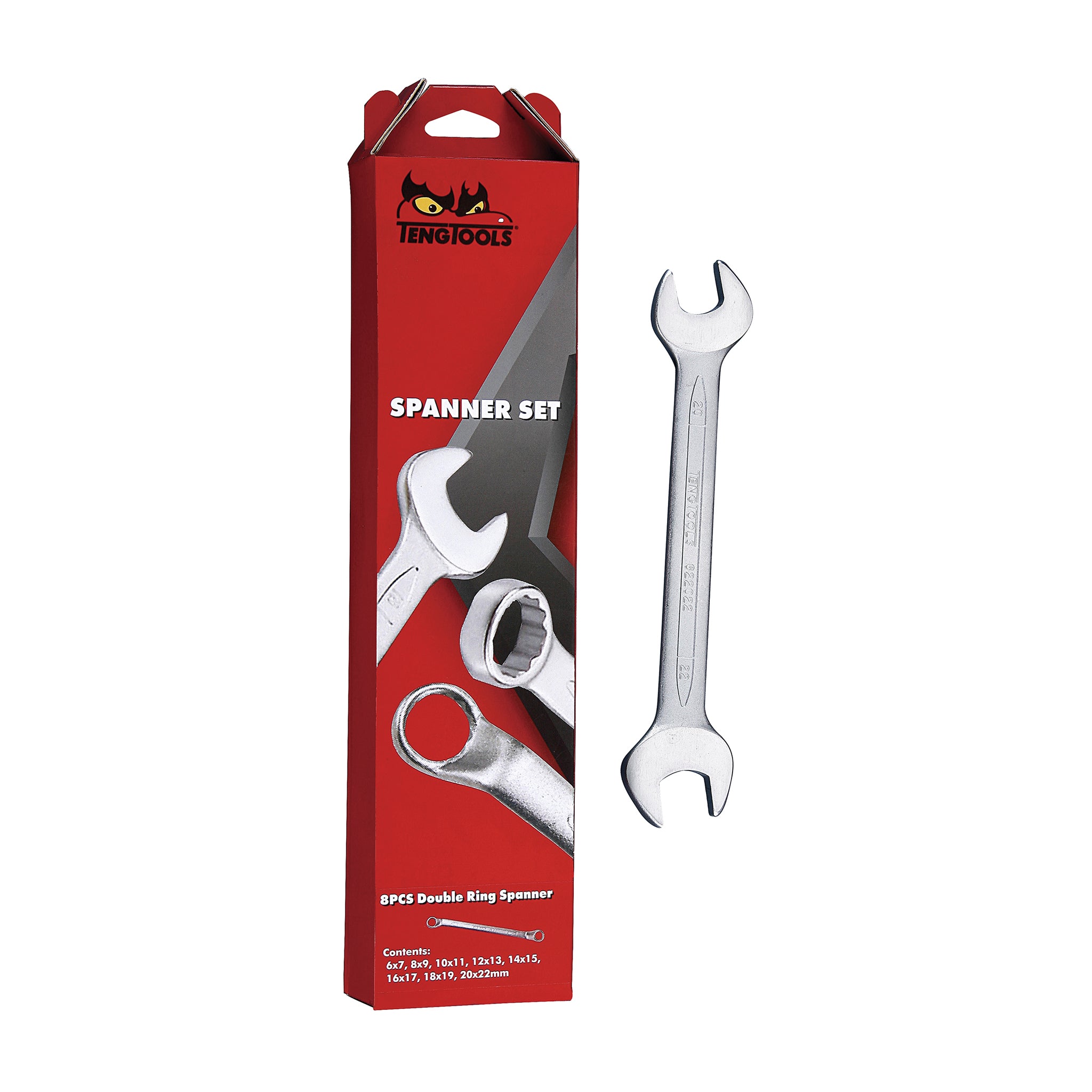 Double Open Ended Spanner Set 11 Pieces — Teng Tools 6211
