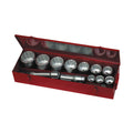 1" Drive Metric Socket Set 12-Point 15 Pieces