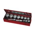 Juego de llaves de vaso métricas de 12 caras de 1" Teng Tools, 15 piezas — M1115MM