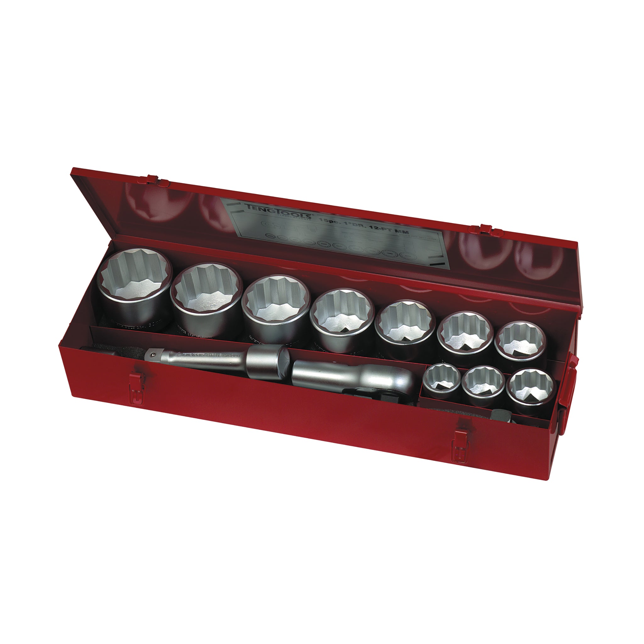 1" Drive Metric Socket Set 12-Point 15 Pieces
