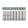 1/2" Deep Socket Clip Rail Set 12pt 8 Pieces — Teng Tools M1207