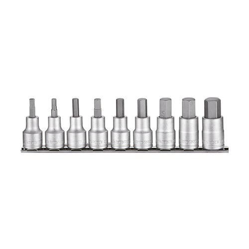 1/2" Hex Bit Socket Clip Rail Set SAE 9 Pieces — Teng Tools M1209AF