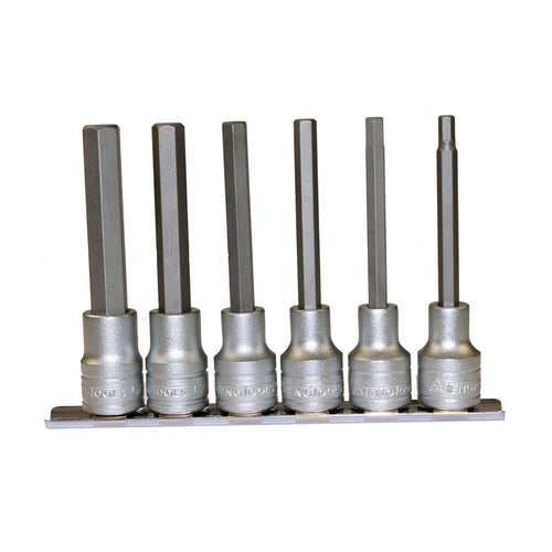 1/2 Long Hex Bit Socket Clip Rail Set 6 Pieces — Teng Tools M1211