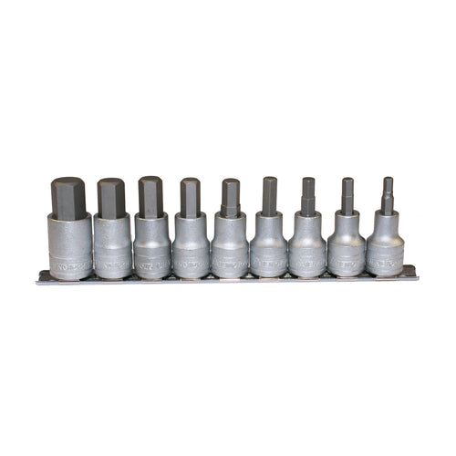1/2 Hex Bit Socket Clip Rail Set 9 Pieces — Teng Tools M1212