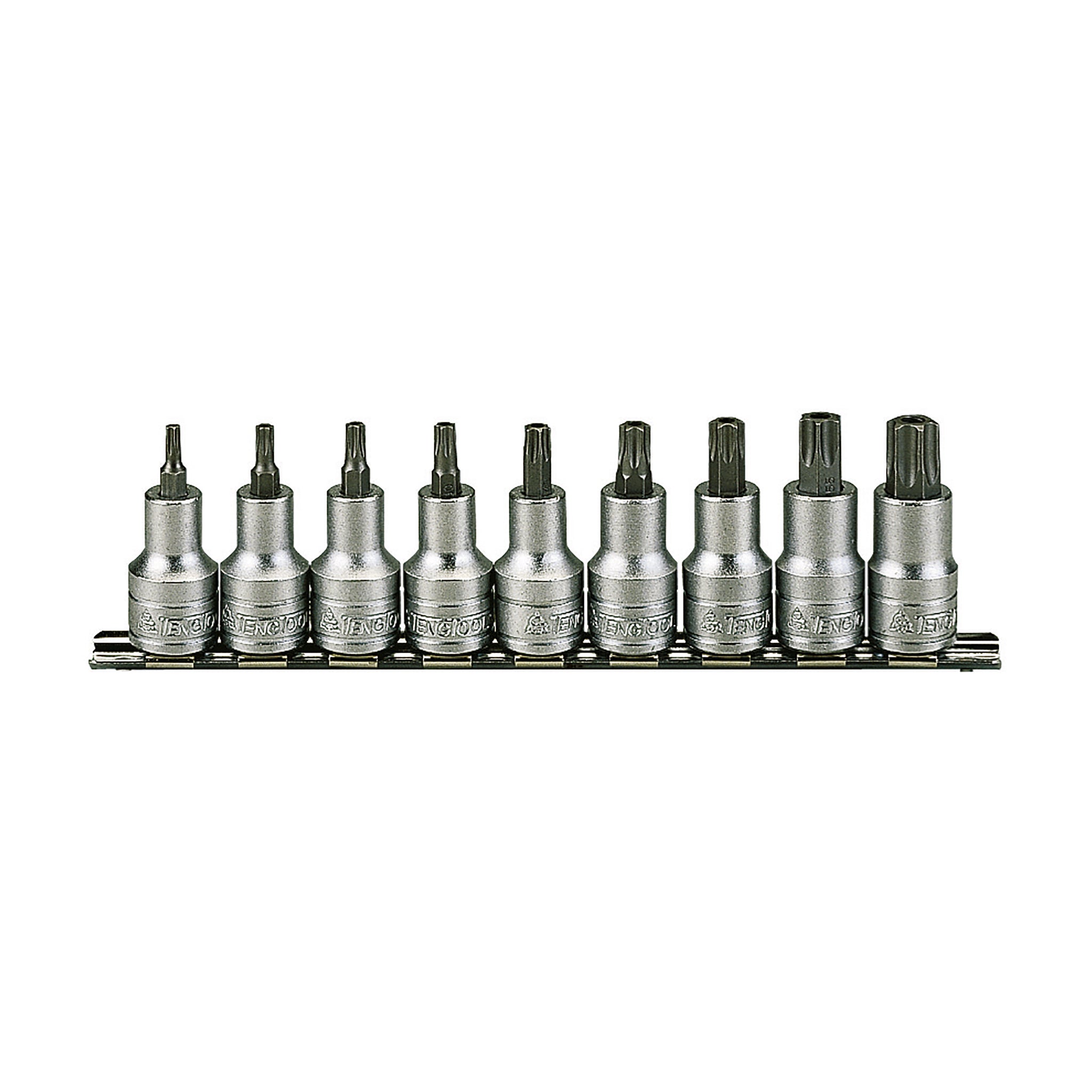1/2 TX Bit Socket Clip Rail Set 9 Pieces — Teng Tools M1213TX