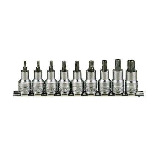 1/2 TX Bit Socket Clip Rail Set 9 Pieces — Teng Tools M1213TX
