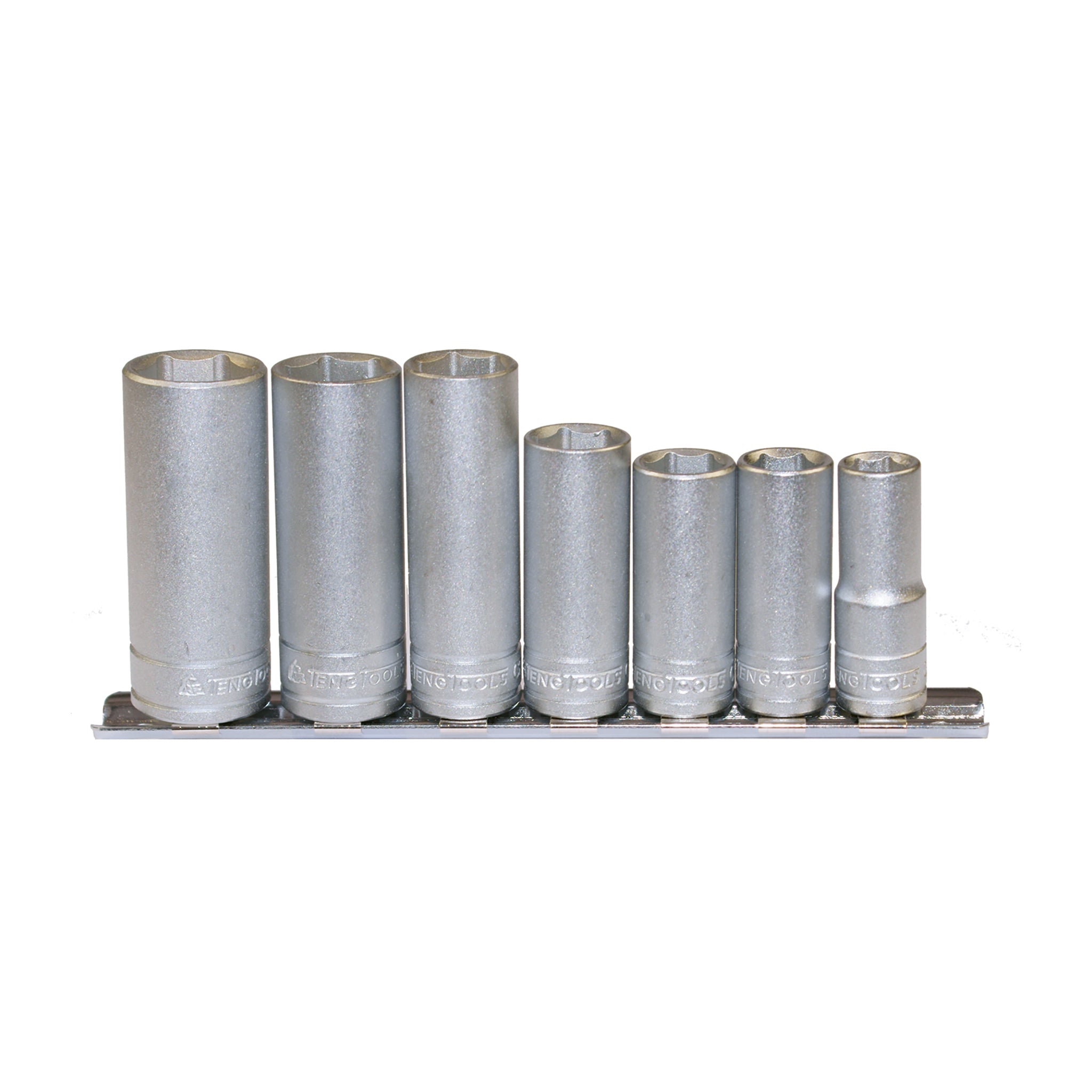 3/8 Deep Socket Clip Rail Set 6 Pt 7 Pieces — Teng Tools M3807