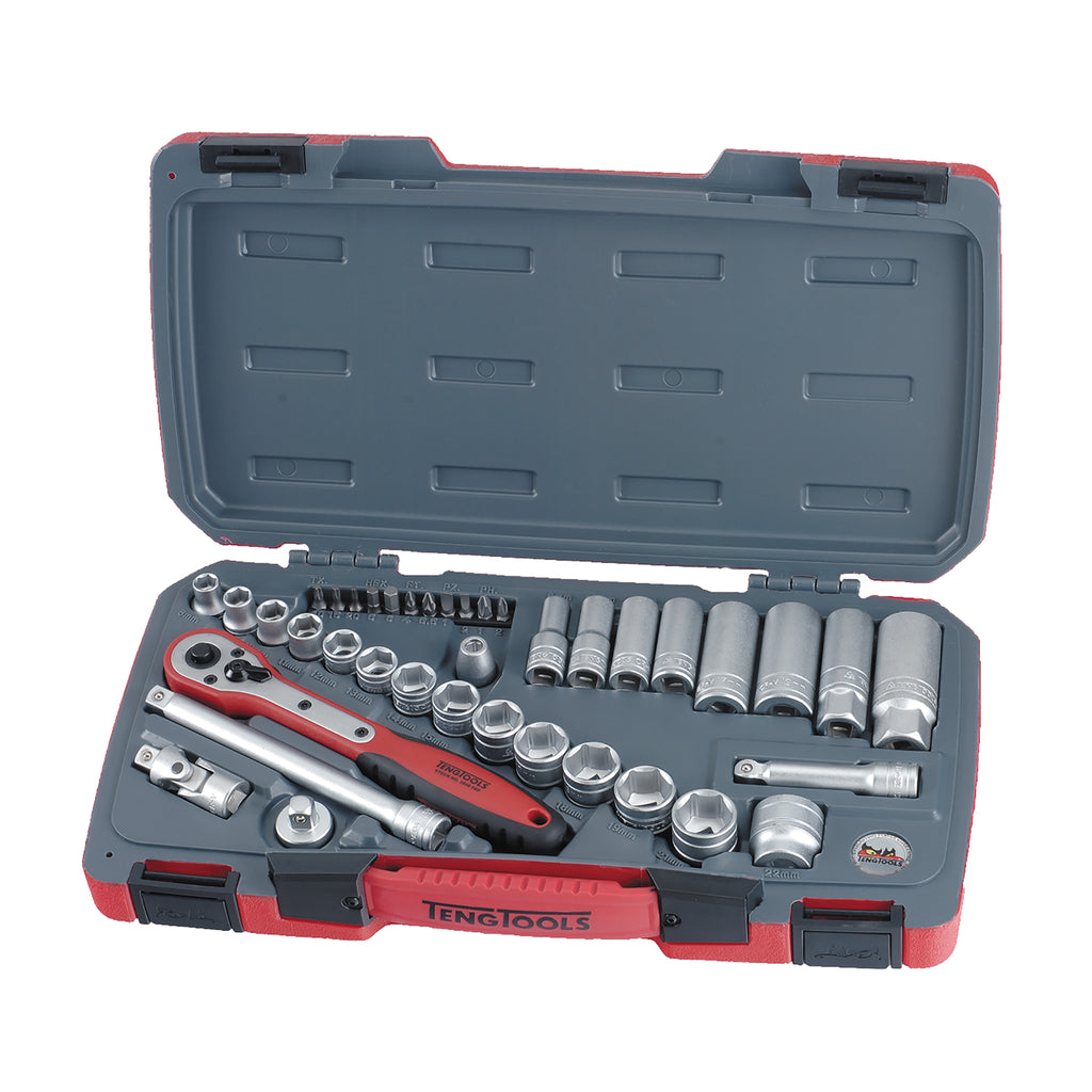 MECCA PRO 3/8 Drive Socket Set 6pt 39 Pieces