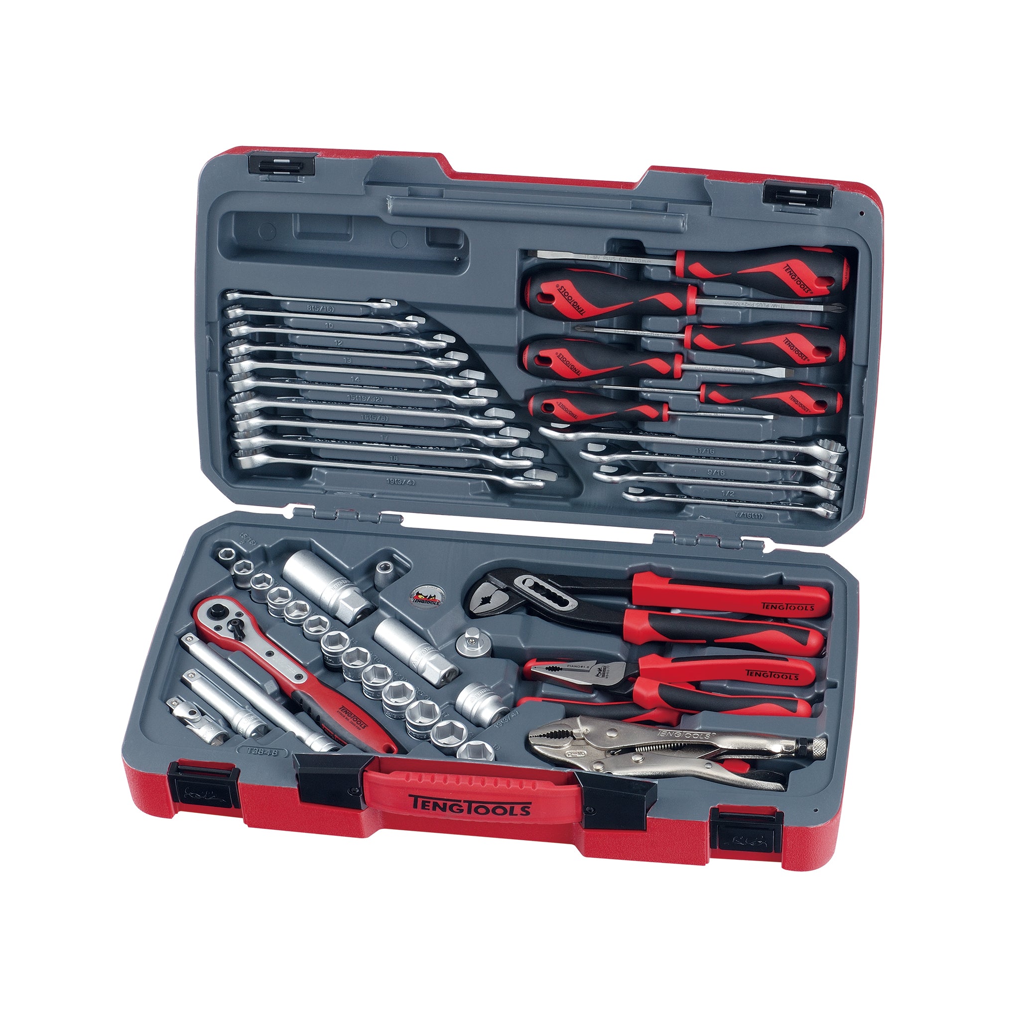 Teng Tools MECCA PRO 3/8 Drive Socket and Tool Set mm/AF 48 Pieces — T3848