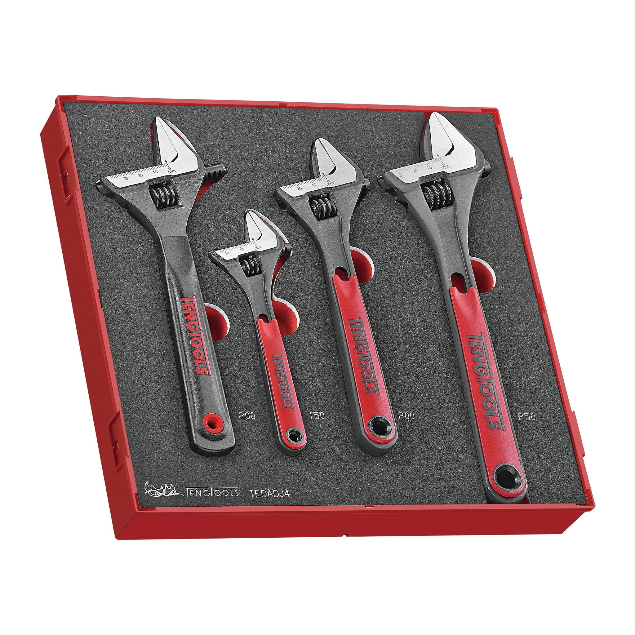 Adjustable Wrench Set FOAM2 4 Pieces