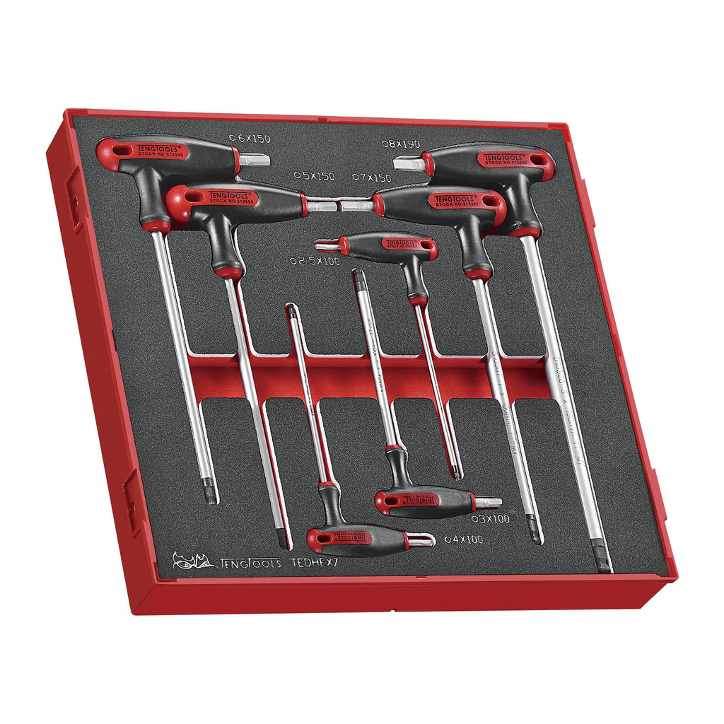 T-Handle Ball Point Hex Key Set FOAM2 7 Pieces