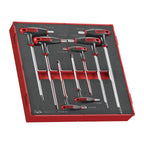 Juego de llaves hexagonales con punta esférica y mango en T de Teng Tools FOAM2, 7 piezas — TEDHEX7