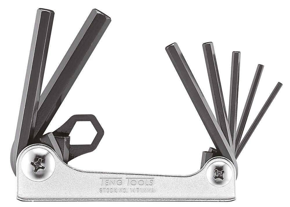 Folding Hex Key Set 2.5-10mm 7 Pieces