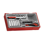 Juego de vasos de 1/4" Teng Tools de 6 puntas TT1 de 35 piezas — TT1435