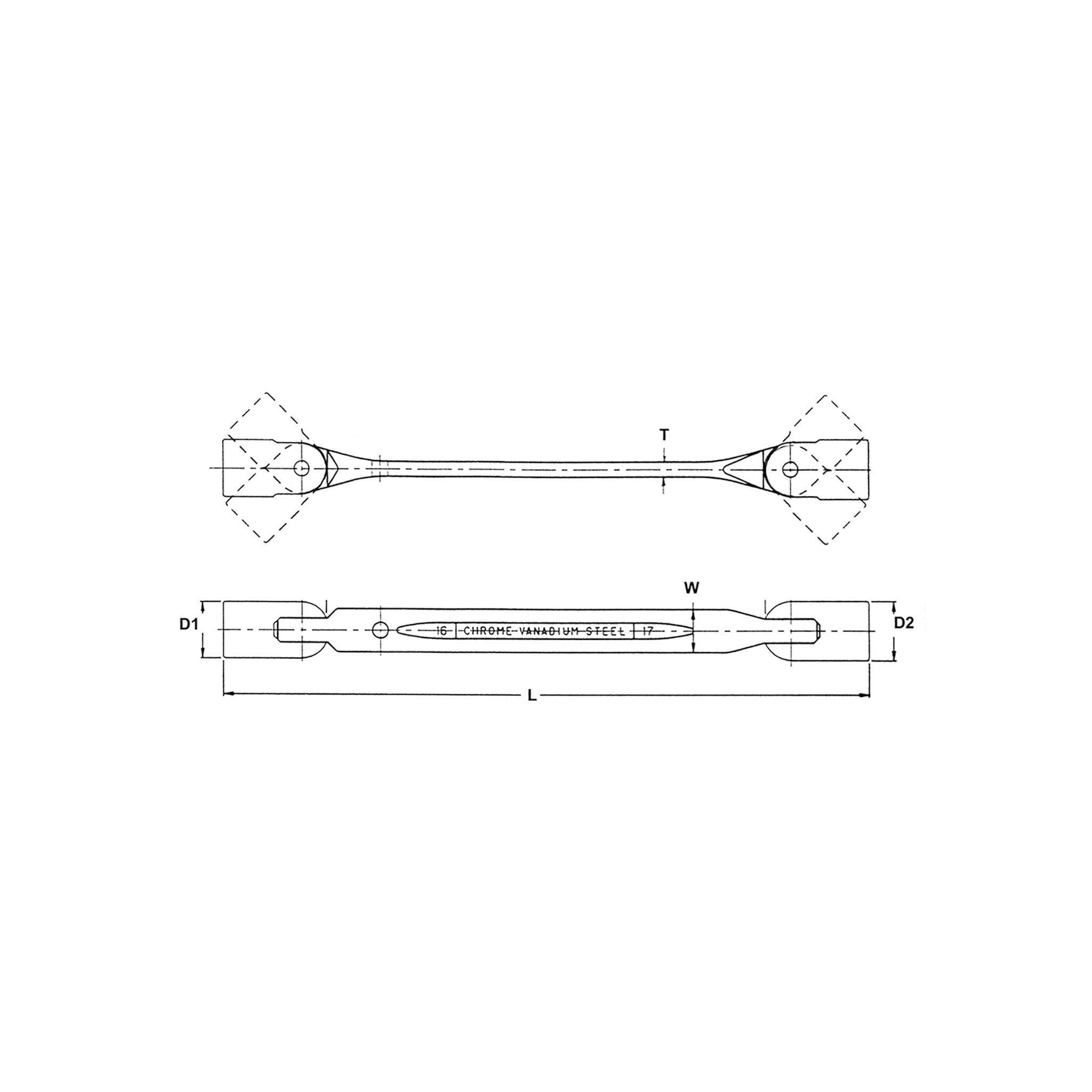 Double Flex Wrench Set TT1 6 Pieces
