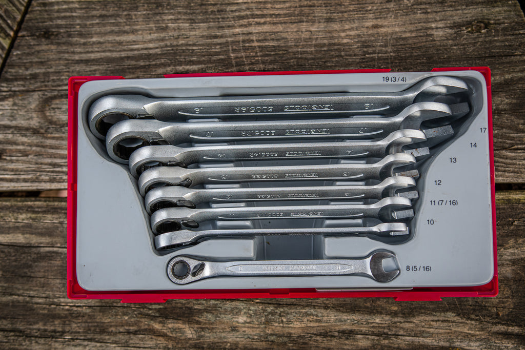 Ratcheting Combination Spanner Set R TT1 8 Pieces