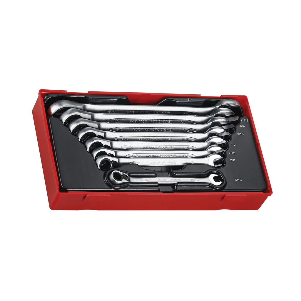 Ratcheting Combination Spanner Set R AF TT1 8 Pieces