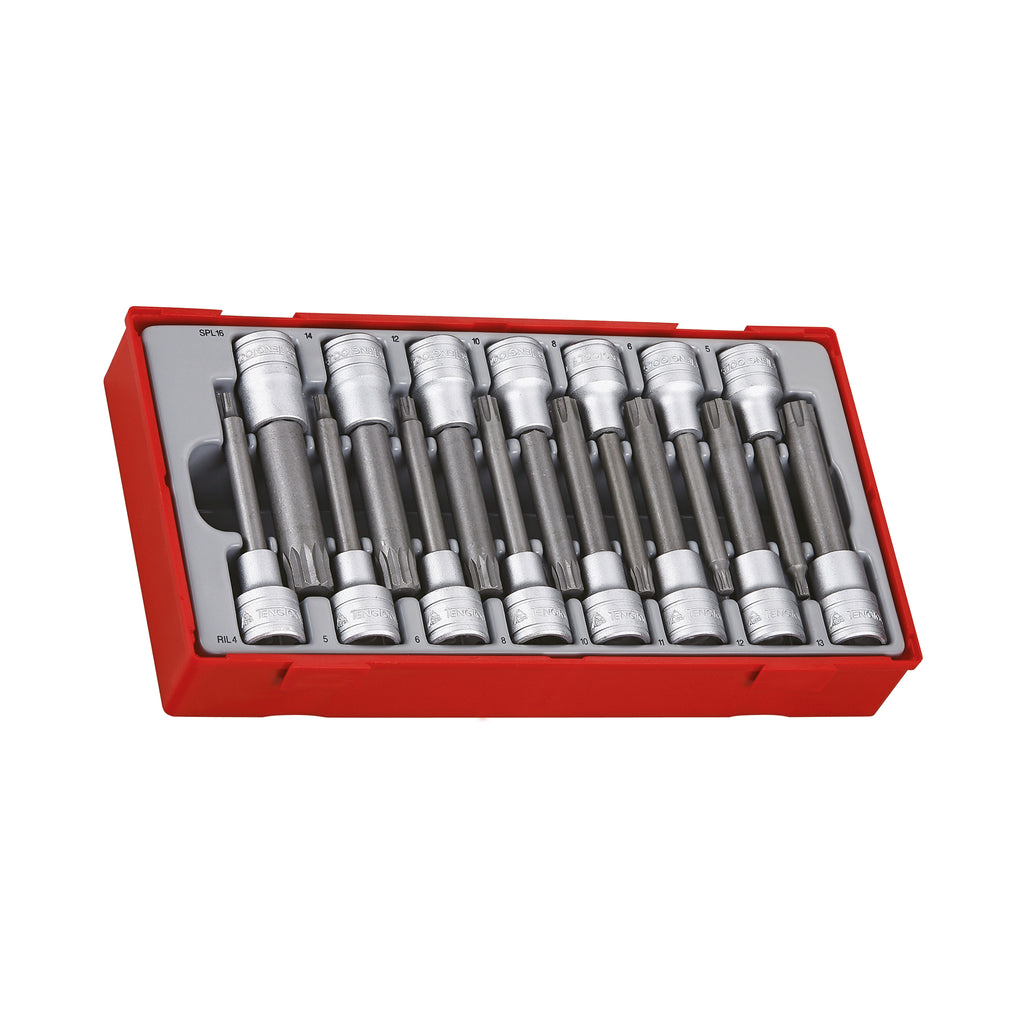 1/2 Drive Long Ribe® & XZN/Triple Square Bit Socket Set TT1 15 Pieces