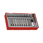 Juego de llaves de vaso con puntas TX de 1/2" Teng Tools, 23 piezas — TTTX23