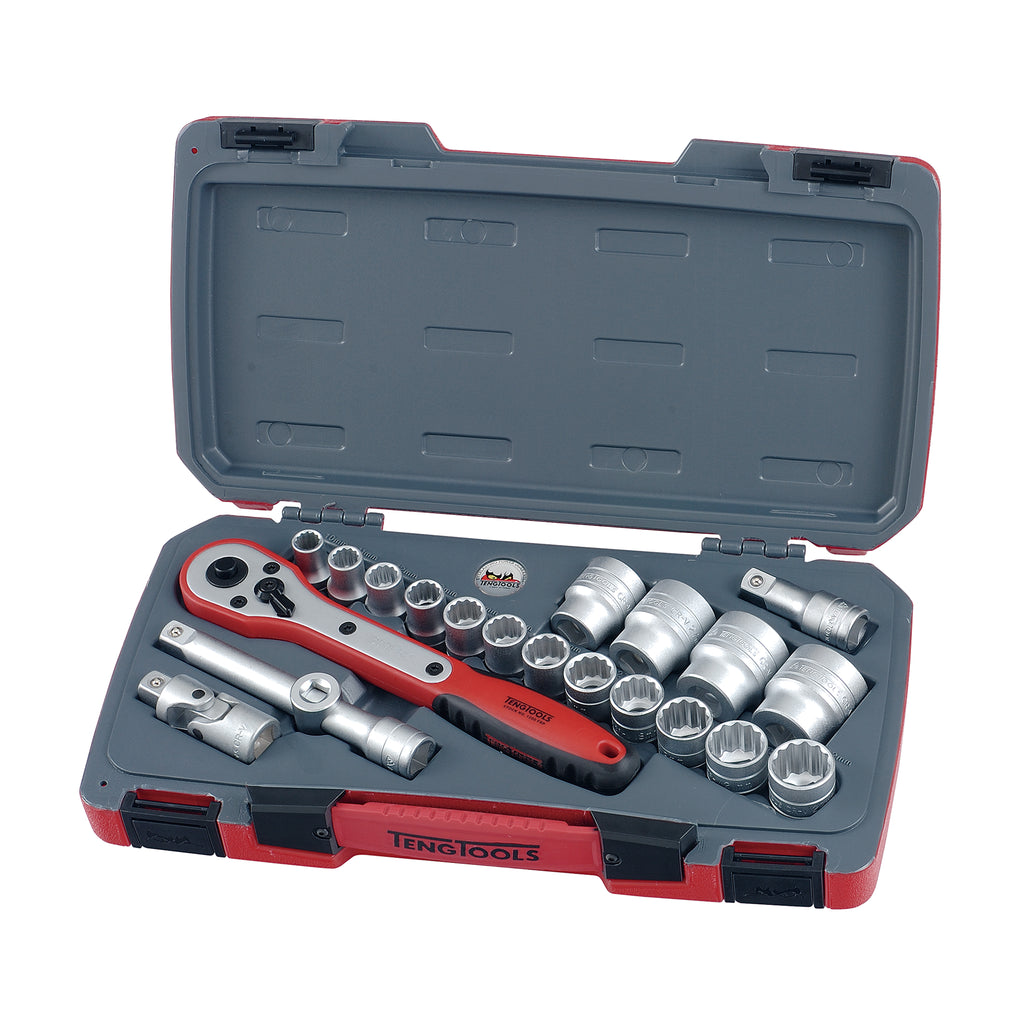 MECCA PRO 1/2" Drive Socket Set 12-Point 21 Pieces
