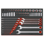 Juego de llaves combinadas y vasos Teng Tools AF FOAM4X4 de 62 piezas — TTEAF62