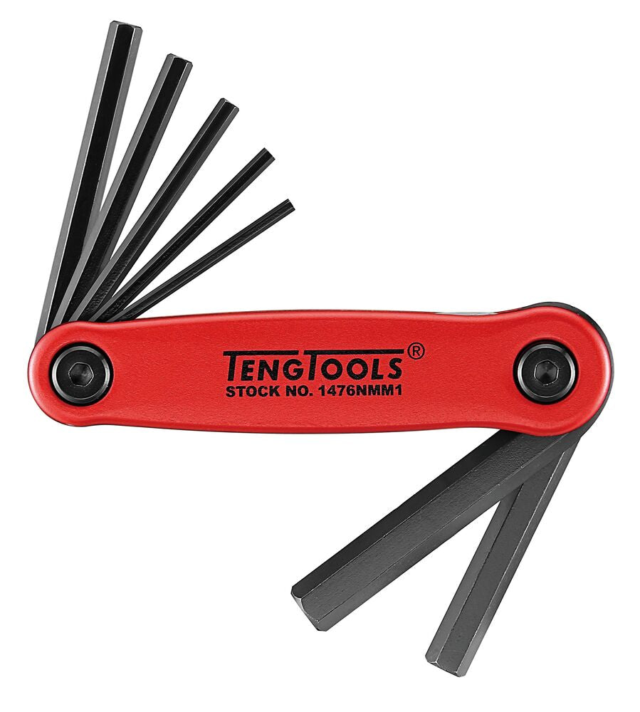 Folding Hex Key Set 2.5-10mm ALU 7 Pieces