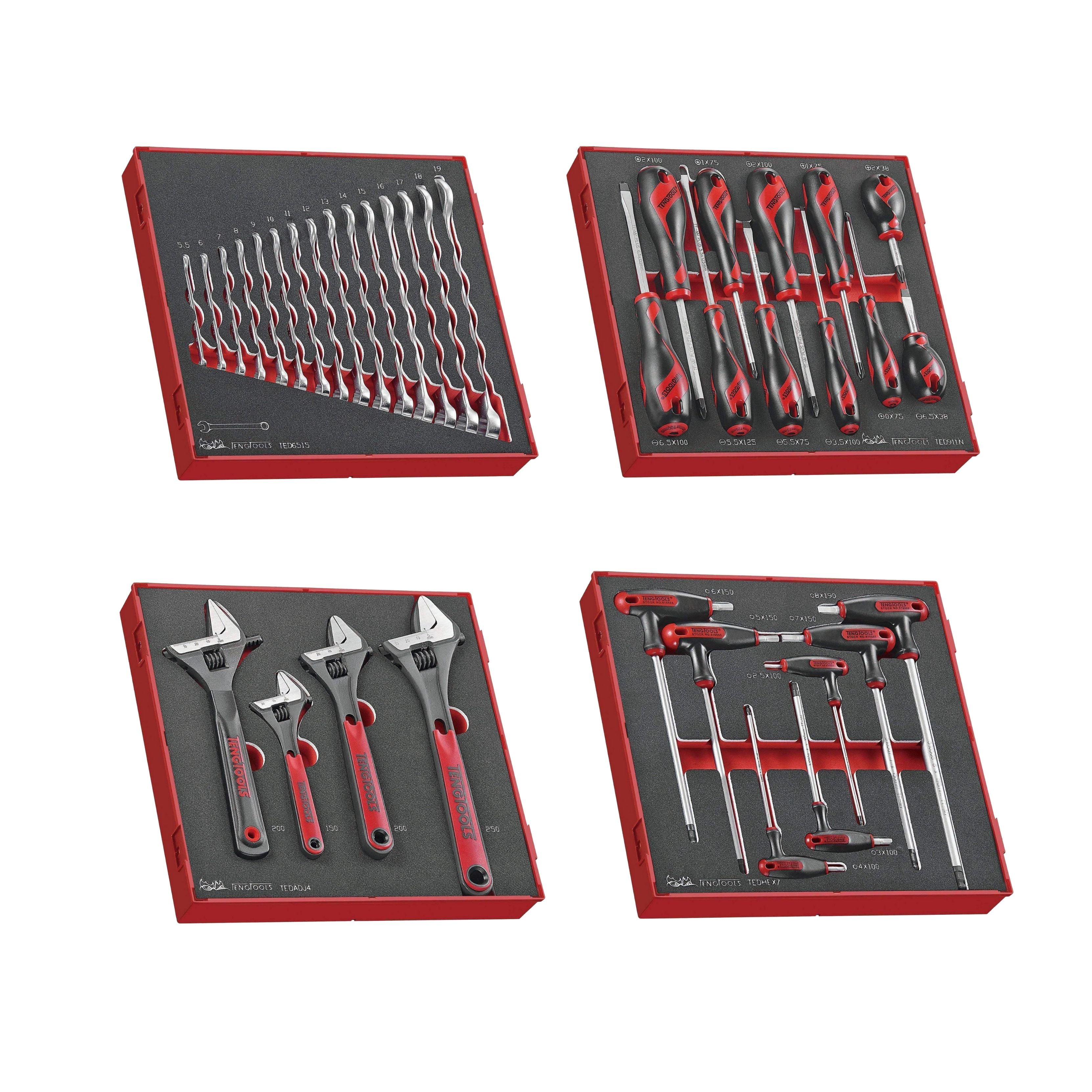 Teng Tools 240 Piece Complete Mixed EVA Foam General Hand Tool Kit (Mega Bundle 2)