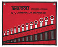 Teng Tools Ratcheting Combination Spanner Set RS Tool Roll 12 Pieces