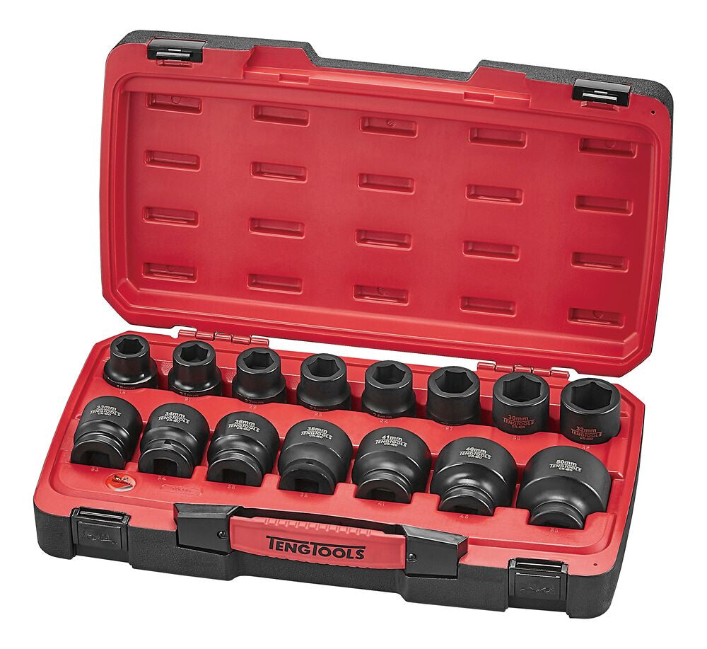 Teng Tools MECCA PRO 3/4" Impact Socket Set DIN 17 Pieces — T9417