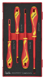 Juego de destornilladores aislados Teng Tools espuma plana 1 de 4 piezas — TEAMDV04N