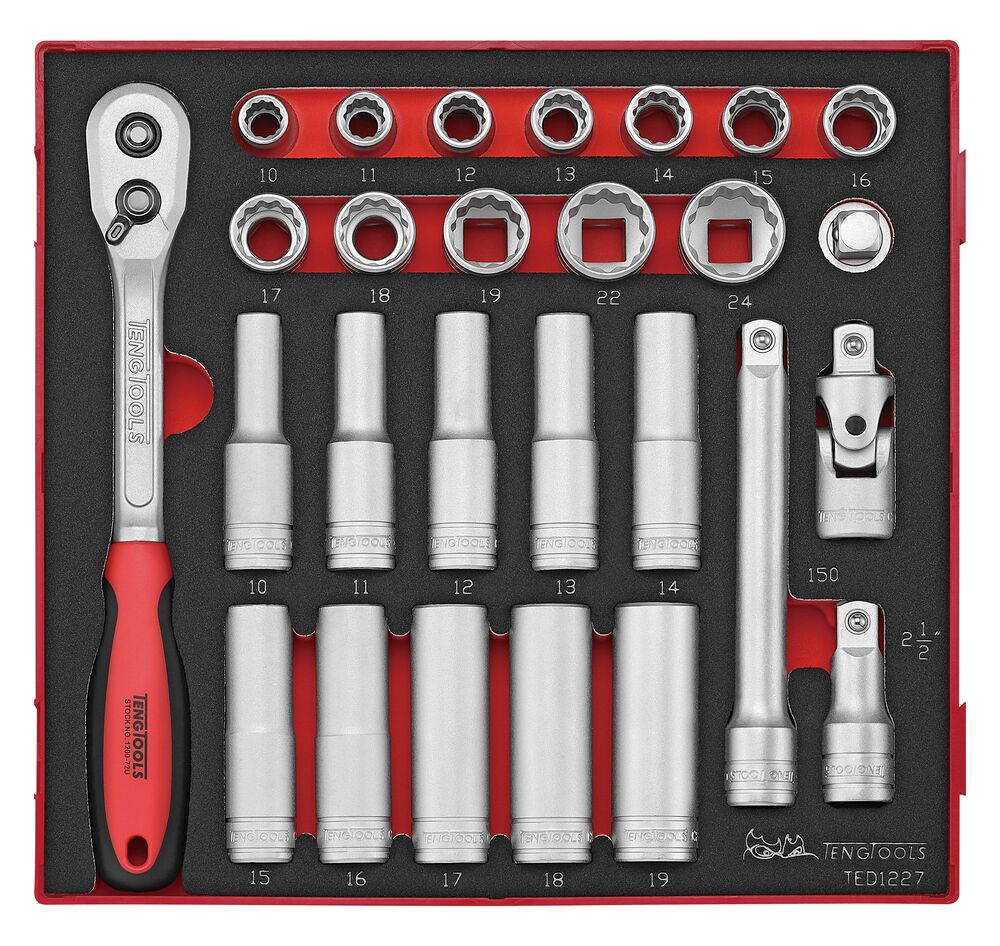 1/2 Socket Set 12 Pt FOAM2 27 Pieces