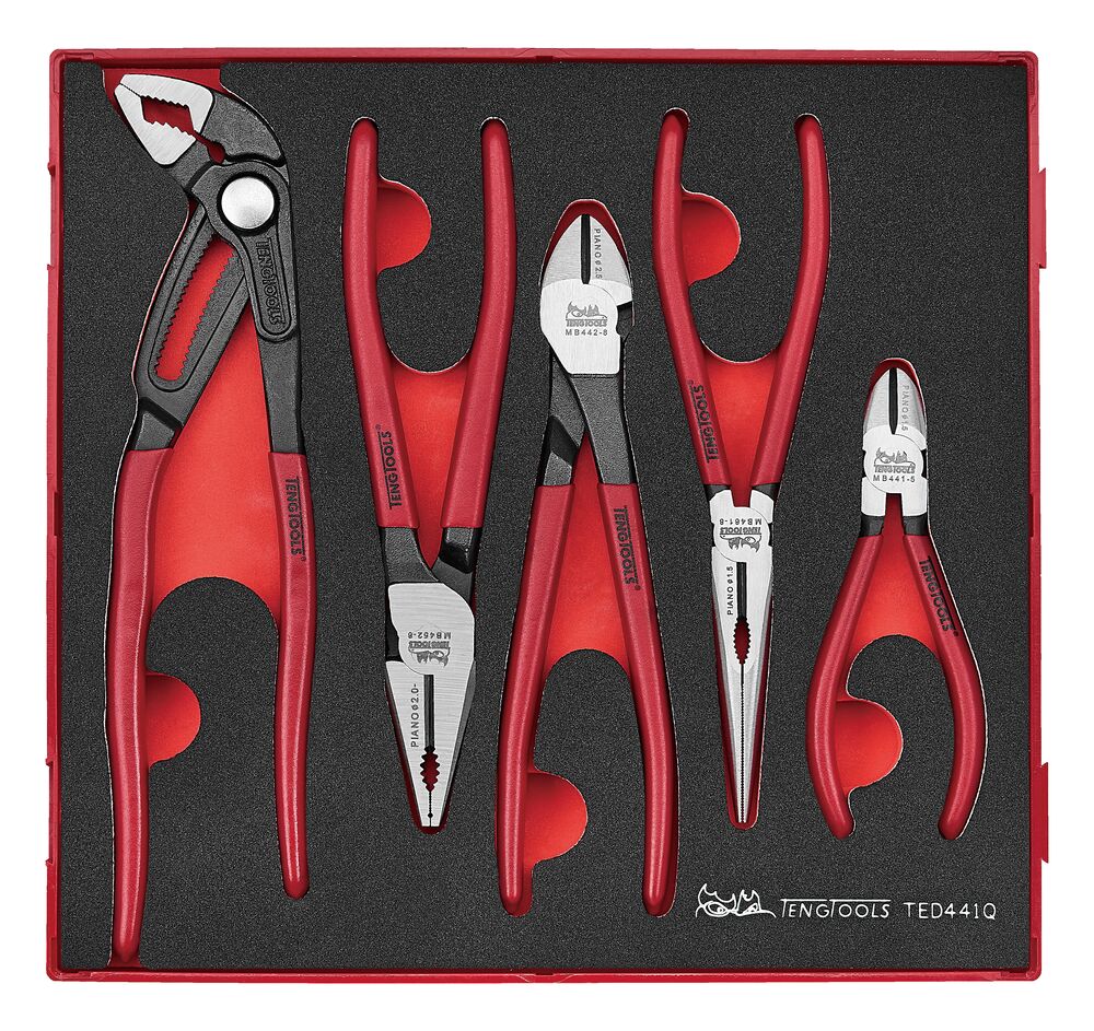 Plier Set Vinyl Grip Q FOAM2 5 Pieces