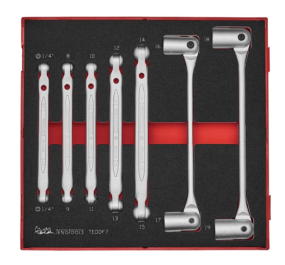 Double Flex Wrench Set FOAM2 7 Pieces