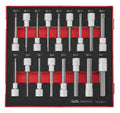 1/2 Long Hex & TX Bit Socket Set FOAM2 17 Pieces