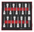 Juego de Vasos Largos de Puntas Hexagonales y TX de 1/2" Teng Tools FOAM2 17 Piezas — TEDLBS17