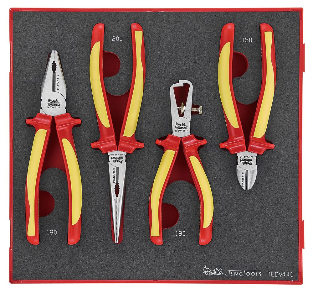 Insulated Plier Set Foam2 4 Pieces