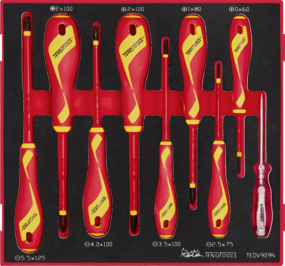 Insulated Screwdriver Set Mixed FOAM2 9 Pieces