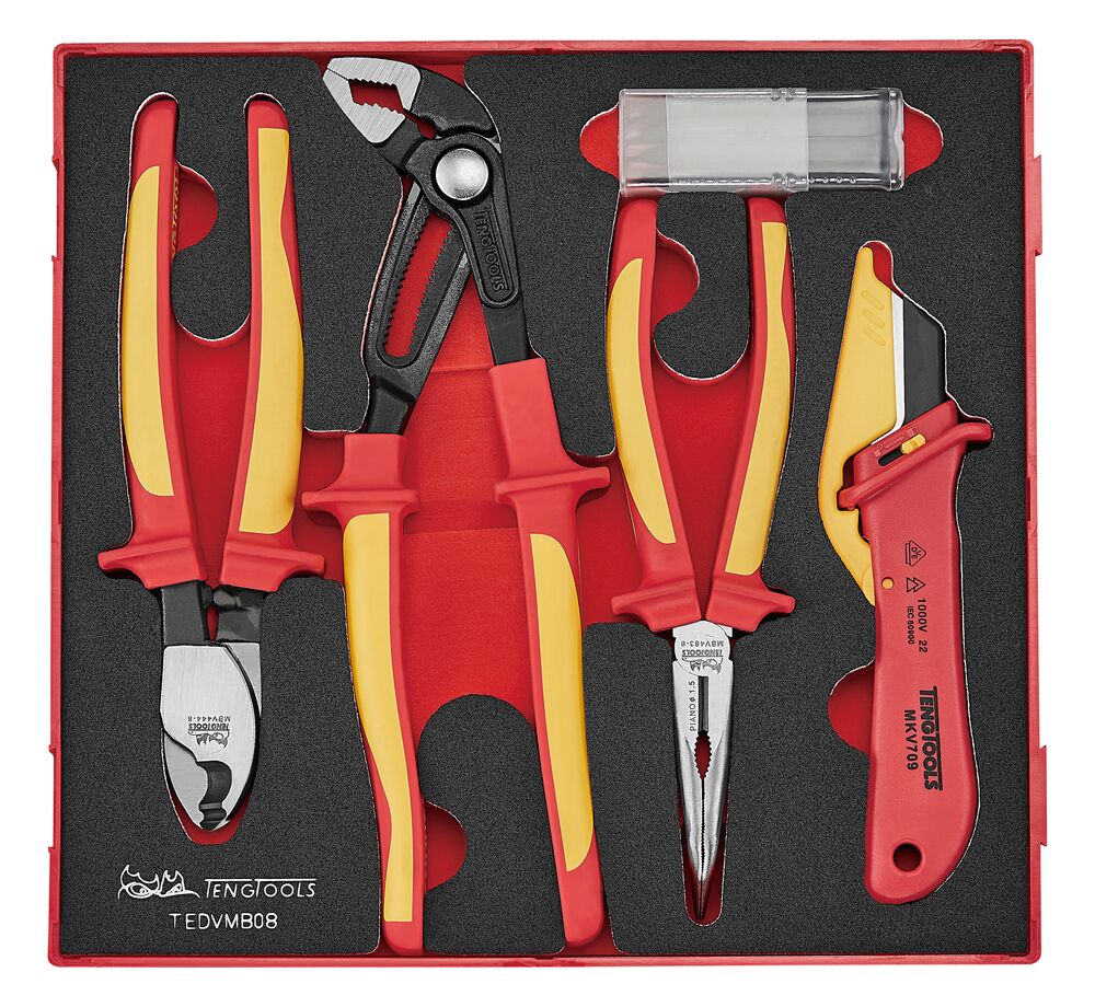 Insulated Plier & Knife Set FOAM2 8 Pieces