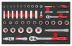 Juego de Vasos Teng Tools de 1/4 y 1/2, FOAM3, 44 Piezas — TEFSK44
