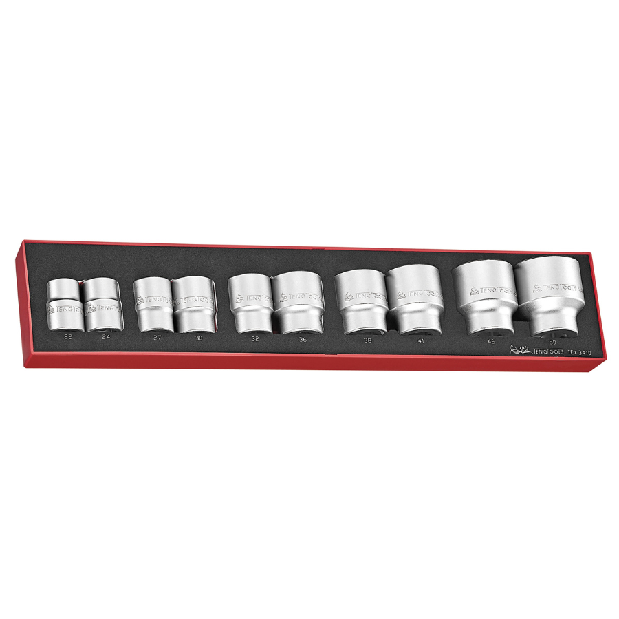 3/4 Socket Set 6 pt FOAMX4 10 Pieces