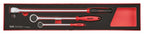 Juego de Llaves de Trinquete de Brazo Largo Teng Tools FOAMX4 de 3 Piezas — TEXRL03