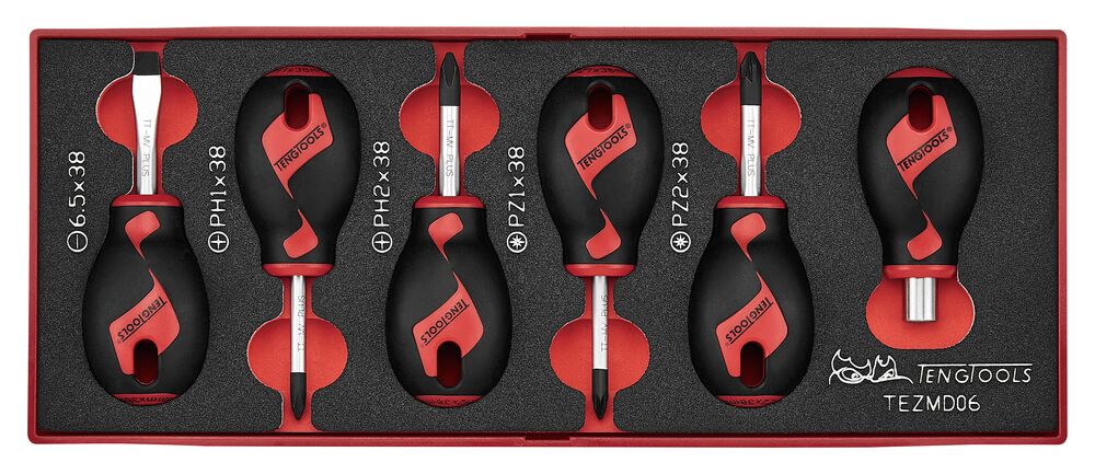 Stubby Screwdriver Set FOAMX2 6 Pieces