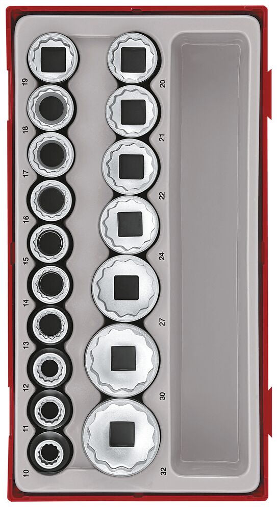 1/2 Socket Set 12 pt TT1 17 Pieces
