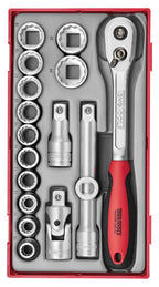 Juego de vasos Teng Tools de 1/2" 12 PUNTAS TT1 17 piezas — TT1218