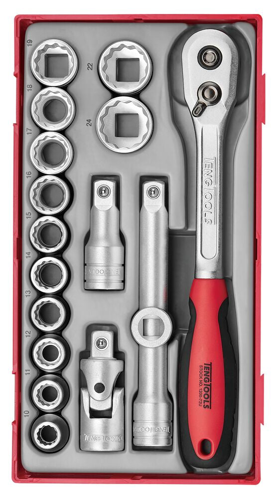 1/2 Socket Set 12 pt TT1 17 Pieces