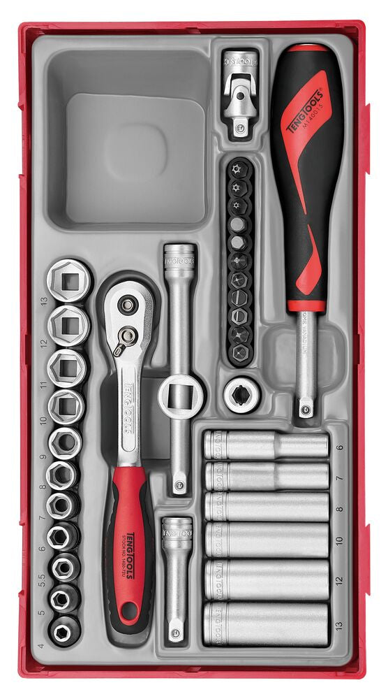 1/4 Socket Set 6 pt TT1 35 Pieces