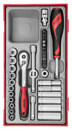 Juego de vasos de 1/4" Teng Tools de 6 puntas TT1 de 35 piezas — TT1435