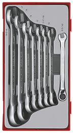 Juego de llaves combinadas de carraca Teng Tools R TT1, 8 piezas — TT6508R